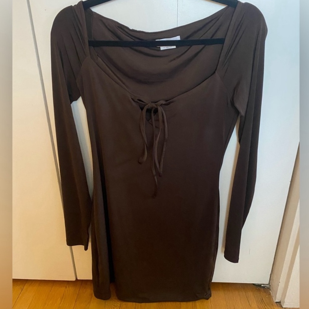 Lovers + Friends “Mack” Chocolate Brown Mini Dress - Size Medium - Picture 1 of 4